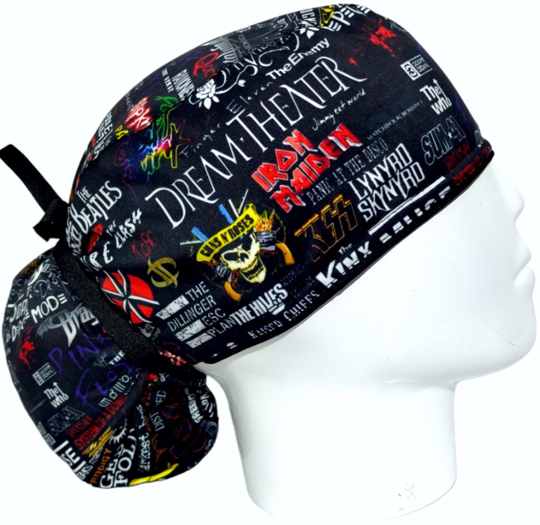 Gorro Quirúrgico Mujer y Portacarnet Bandas de Rock - gorro antifluido para mujer Doctools - foto 2