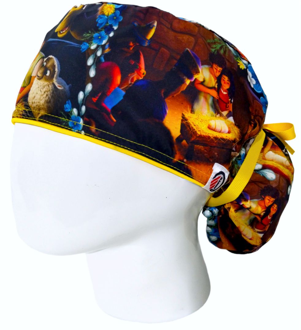 Gorro Quirúrgico Mujer y Portacarnet Belén Navidad - gorro antifluido para mujer Doctools - foto 1