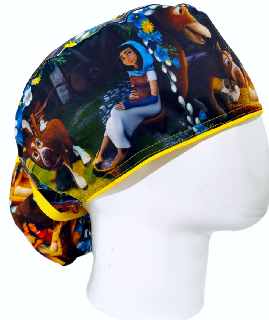 Gorro Quirúrgico Mujer y Portacarnet Belén Navidad - gorro antifluido para mujer Doctools - foto 2
