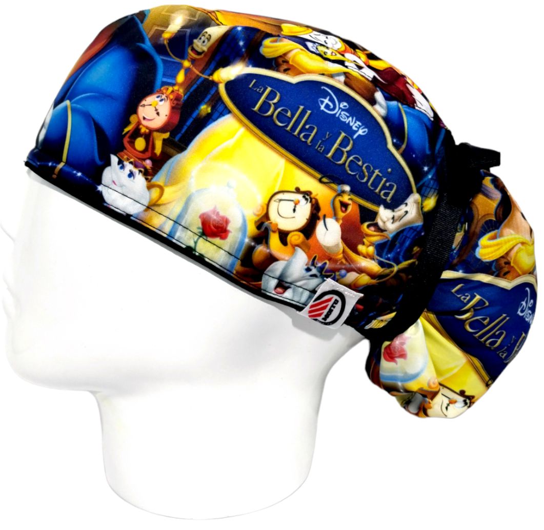 Gorro Quirúrgico Mujer y Portacarnet Bella y Bestia - gorro antifluido para mujer Doctools - foto 1
