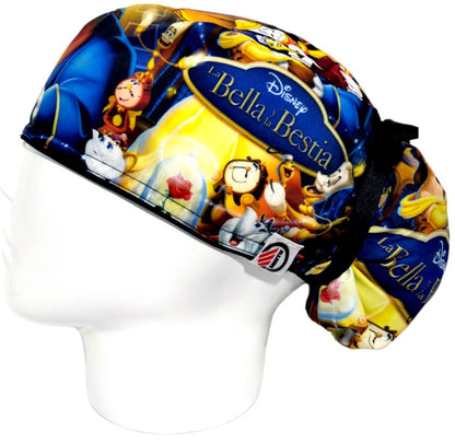 Gorro Quirúrgico Mujer y Portacarnet Bella y Bestia - gorro antifluido para mujer Doctools - foto 1
