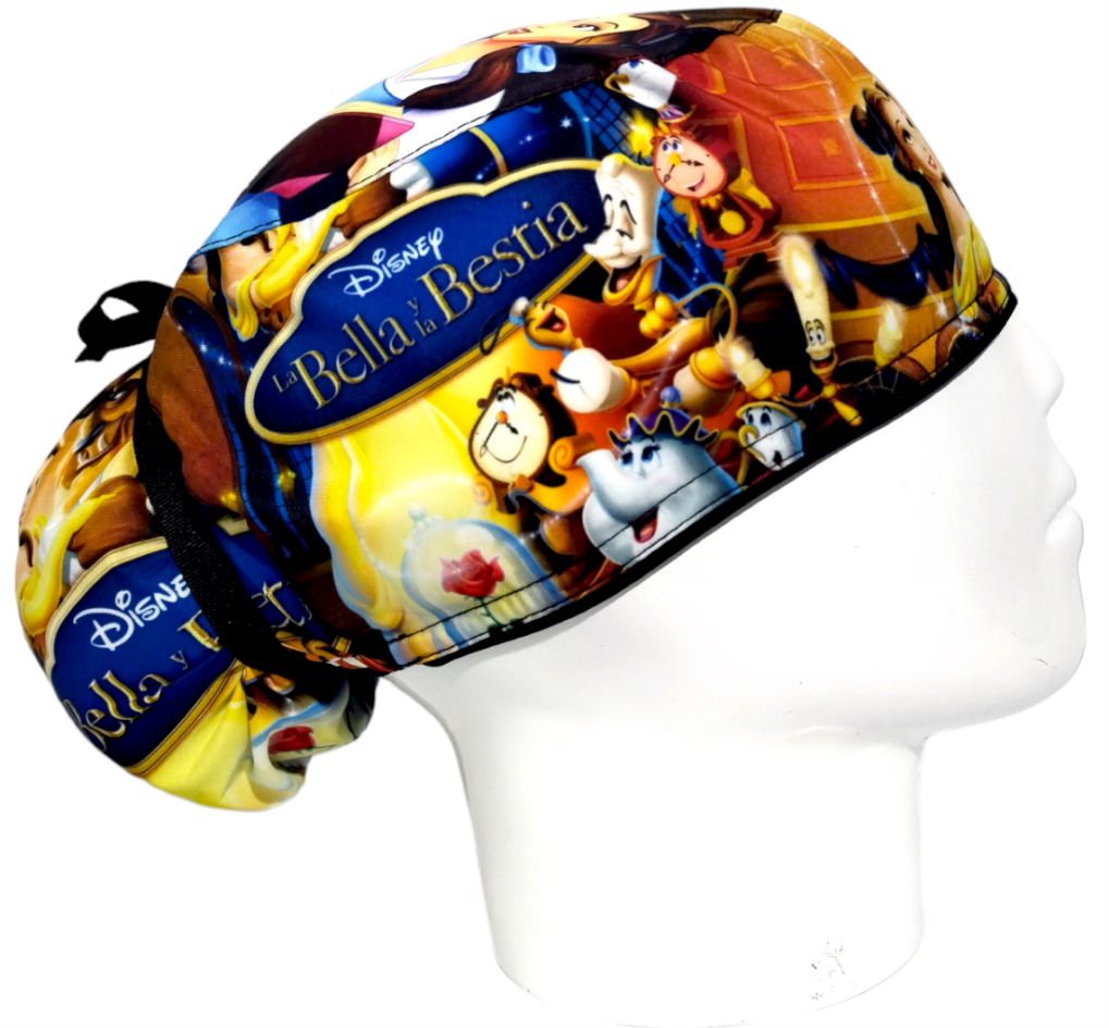 Gorro Quirúrgico Mujer y Portacarnet Bella y Bestia - gorro antifluido para mujer Doctools - foto 2