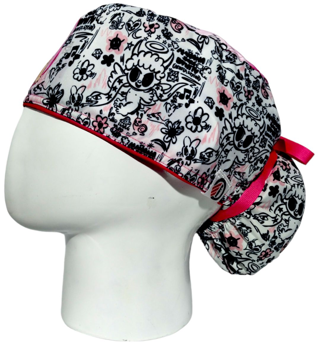 Gorro Quirúrgico Mujer y Portacarnet Bichota Gris - gorro antifluido para mujer Doctools - foto 1