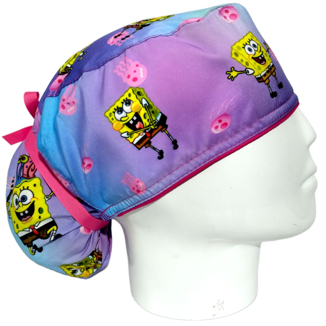 Gorro Quirúrgico Mujer y Portacarnet Bob Esponja Degradé - gorro antifluido para mujer Doctools - foto 2
