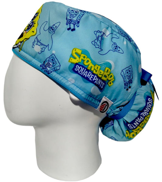 Gorro Quirúrgico Mujer y Portacarnet Bob Esponja Siluetas Azul - gorro antifluido para mujer Doctools - foto 1
