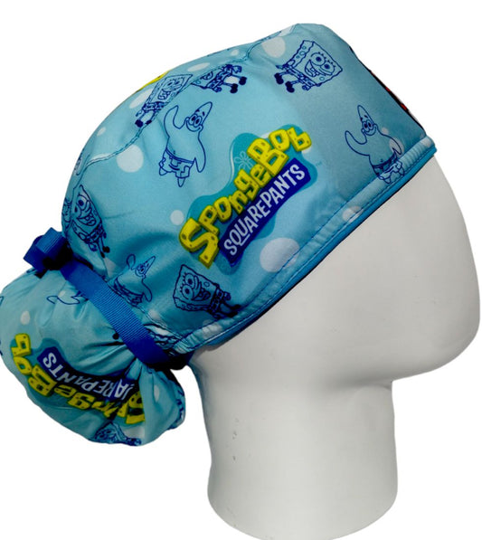 Gorro Quirúrgico Mujer y Portacarnet Bob Esponja Siluetas Azul - gorro antifluido para mujer Doctools - foto 2