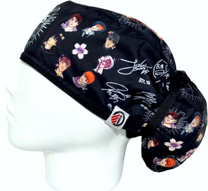 Gorro Quirúrgico Mujer y Portacarnet BTS Negro - gorro antifluido para mujer Doctools - foto 1
