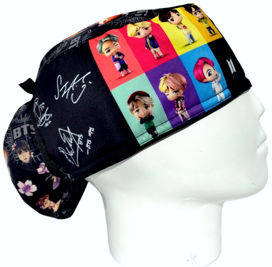Gorro Quirúrgico Mujer y Portacarnet BTS Negro - gorro antifluido para mujer Doctools - foto 2
