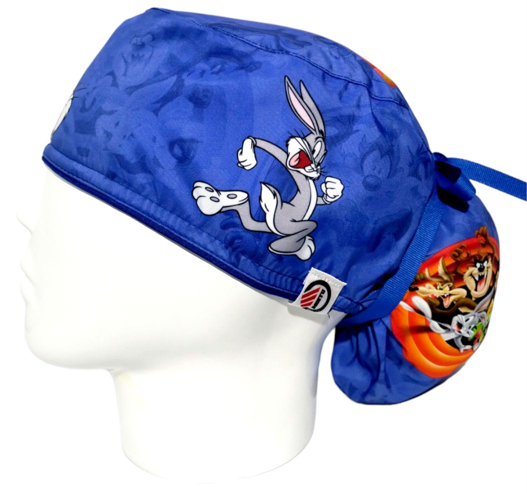 Gorro Quirúrgico Mujer y Portacarnet Bugs Bunny Azul - gorro antifluido para mujer Doctools - foto 1