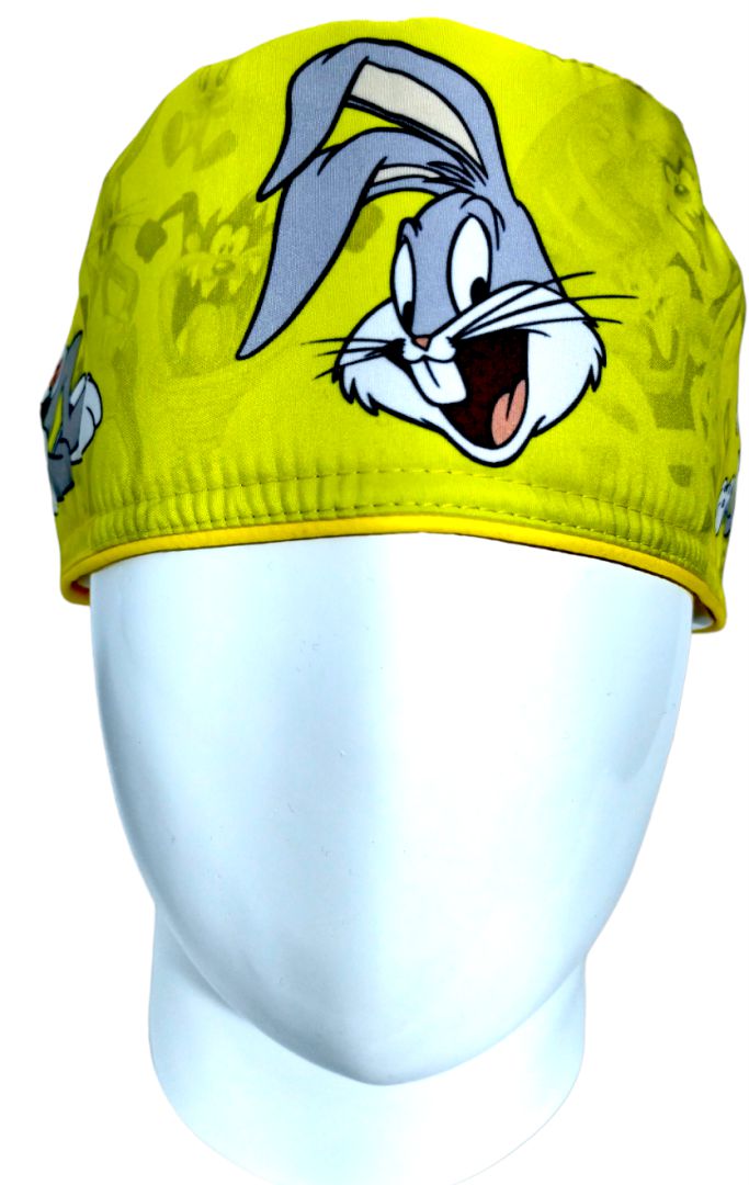 Gorro Quirúrgico Mujer y Portacarnet Bugs Bunny Amarillo - gorro antifluido para mujer Doctools - foto 3