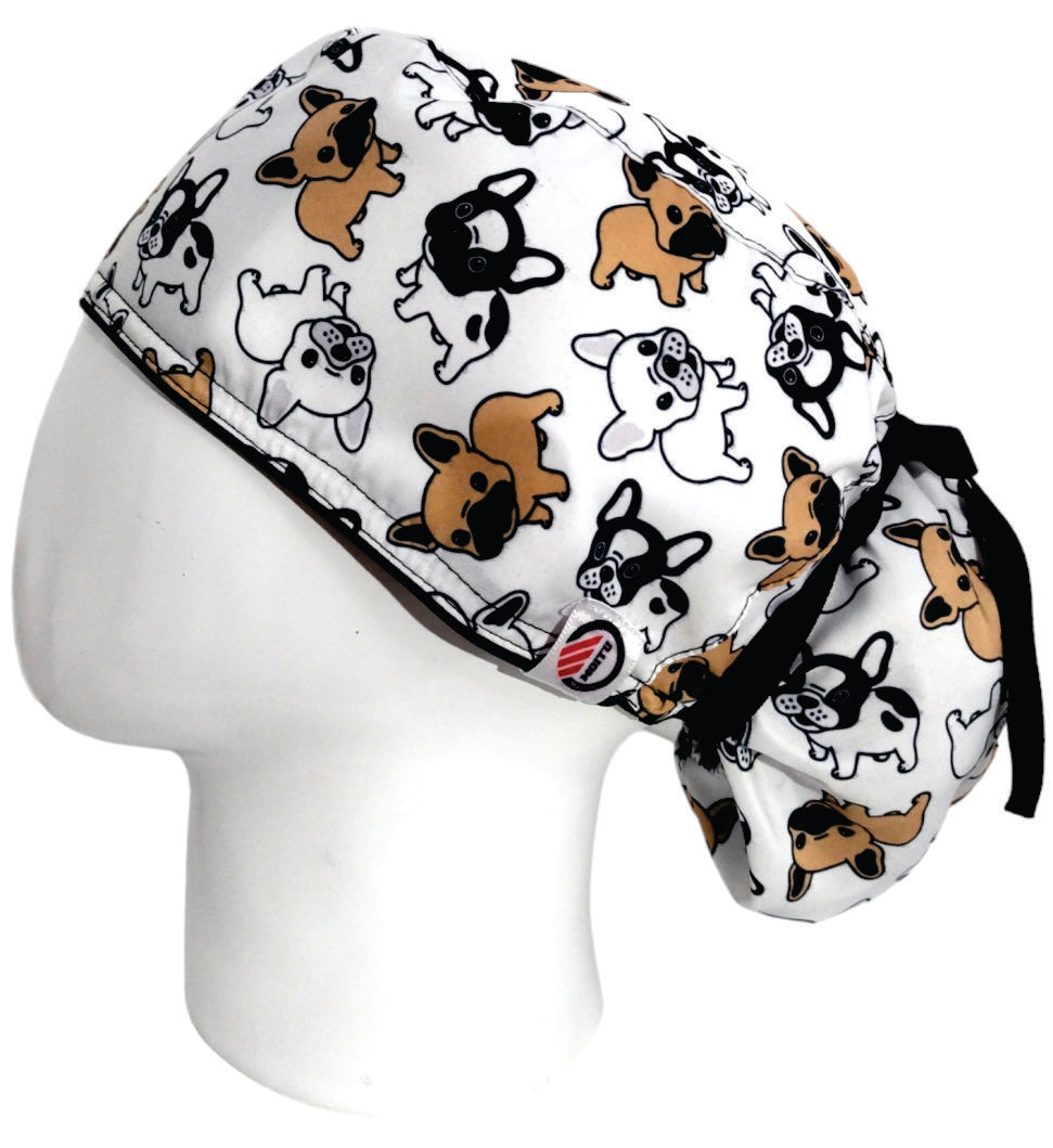 Gorro Quirúrgico Mujer y Portacarnet Bulldog Blanco - gorro antifluido para mujer Doctools - foto 1