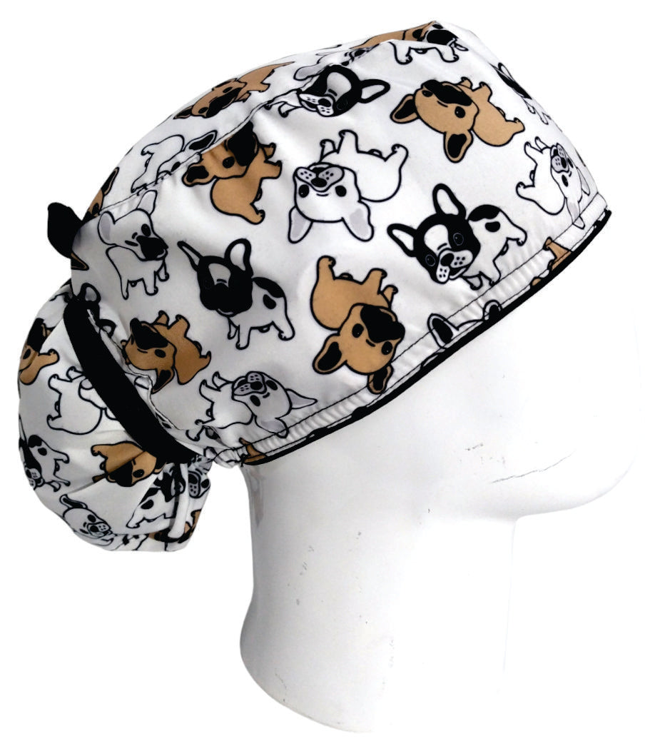 Gorro Quirúrgico Mujer y Portacarnet Bulldog Blanco - gorro antifluido para mujer Doctools - foto 2