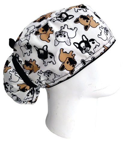 Gorro Quirúrgico Mujer y Portacarnet Bulldog Blanco - gorro antifluido para mujer Doctools - foto 2