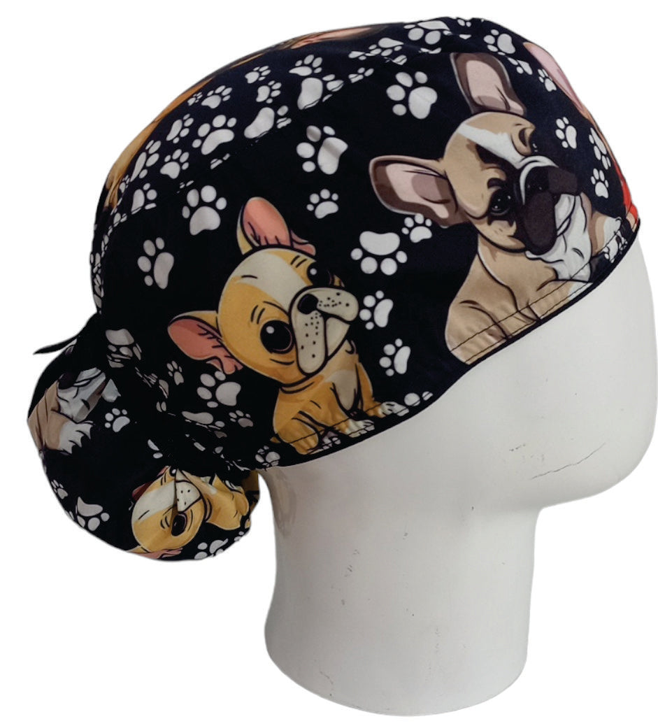 Gorro Quirúrgico Mujer y Portacarnet Bulldog Negro - gorro antifluido para mujer Doctools - foto 2