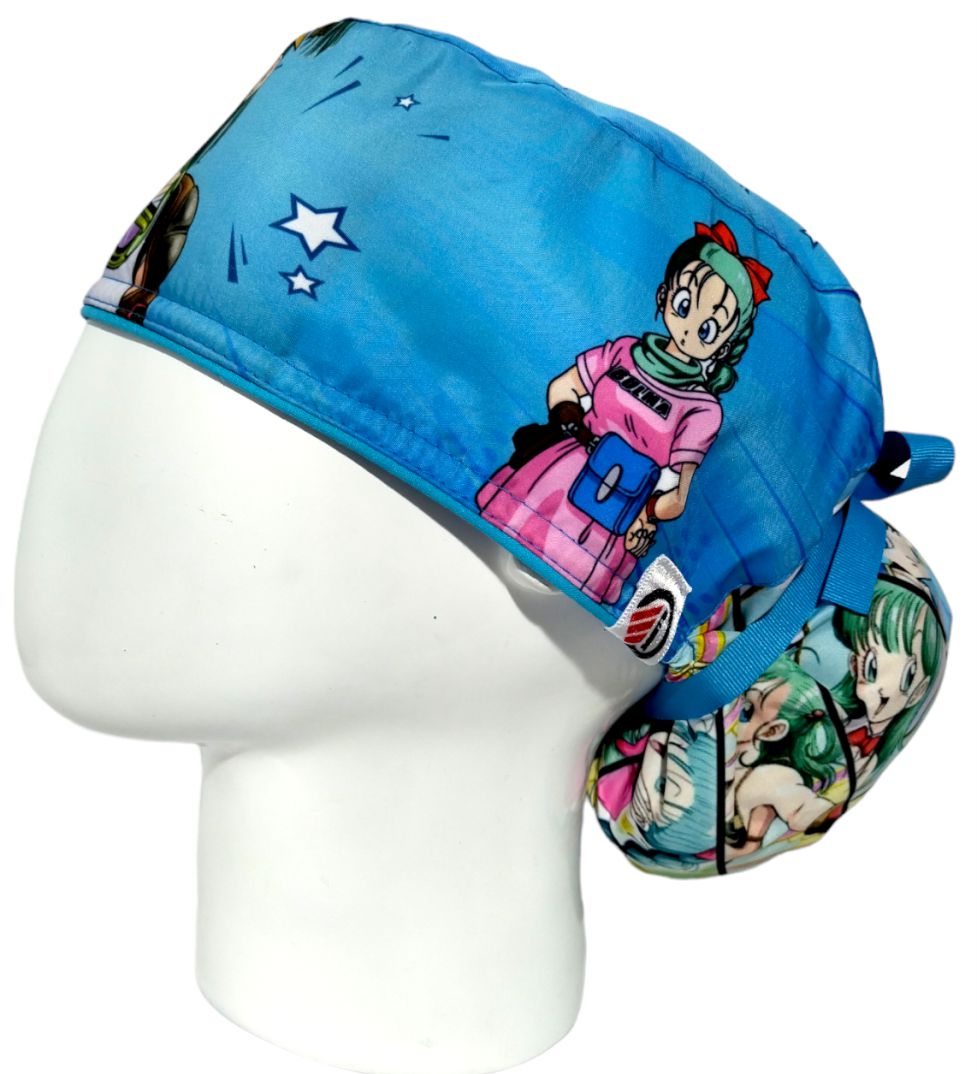 Gorro Quirúrgico Mujer y Portacarnet Bulma Azul - gorro antifluido para mujer Doctools - foto 1