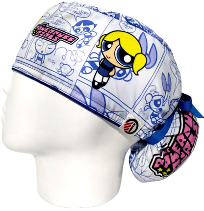 Gorro Quirúrgico Mujer y Portacarnet Burbuja Chicas Superpoderosas Azul Rey - gorro antifluido para mujer Doctools - foto 1