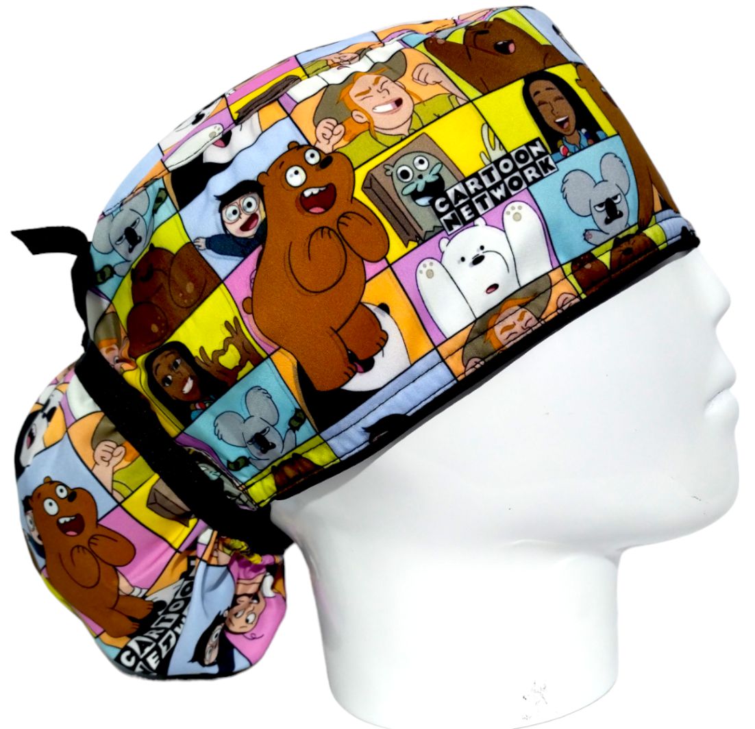 Gorro Quirúrgico Mujer y Portacarnet Bears Cuadros - gorro antifluido para mujer Doctools - foto 2