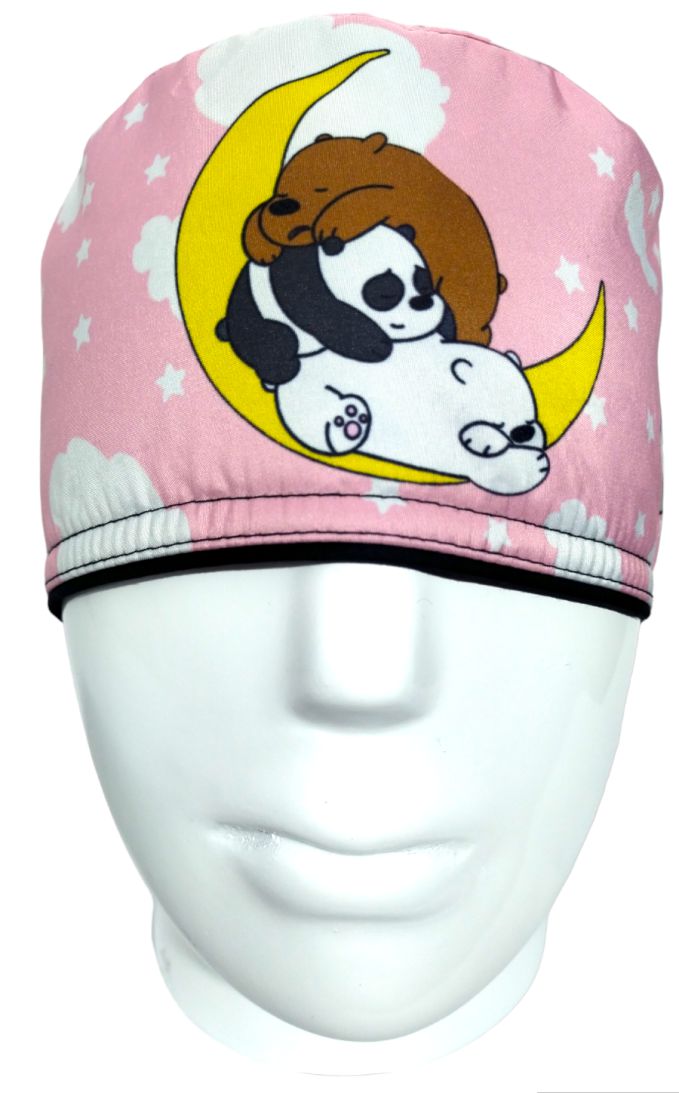 Gorro Quirúrgico Mujer y Portacarnet Bears Pink - gorro antifluido para mujer Doctools - foto 3