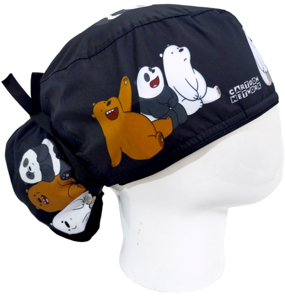 Gorro Quirúrgico Mujer y Portacarnet Black Bears - gorro antifluido para mujer Doctools - foto 2