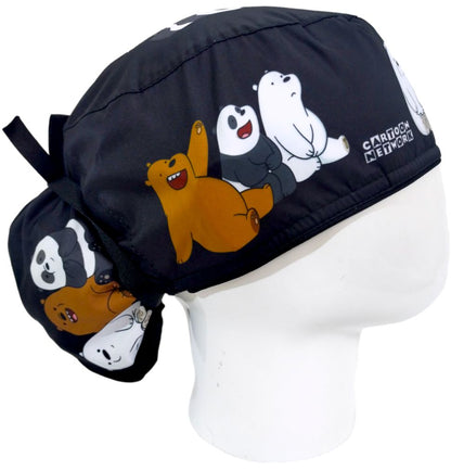 Gorro Quirúrgico Mujer y Portacarnet Black Bears - gorro antifluido para mujer Doctools - foto 2