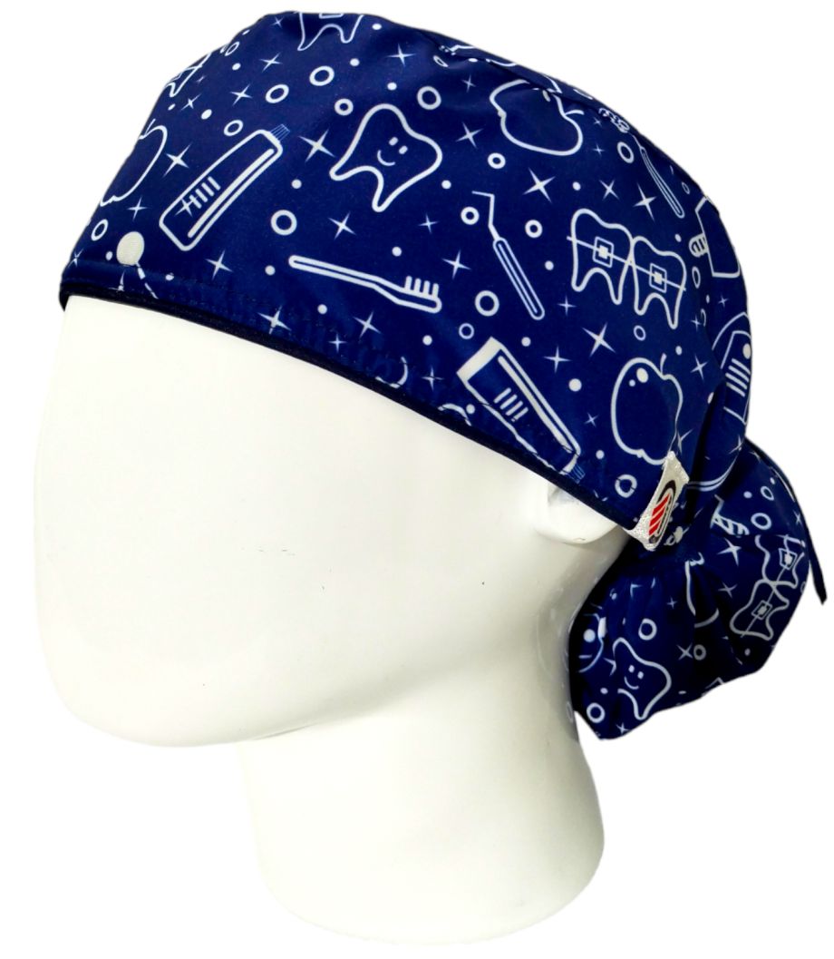 Gorro Quirúrgico Mujer y Portacarnet Dent Azul Odontología - gorro antifluido para mujer Doctools - foto 1