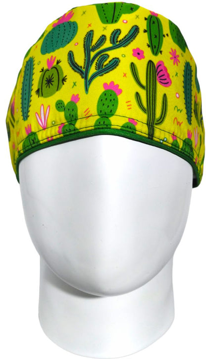 Gorro Quirúrgico Mujer y Portacarnet Cactus Amarillo - gorro antifluido para mujer Doctools - foto 3