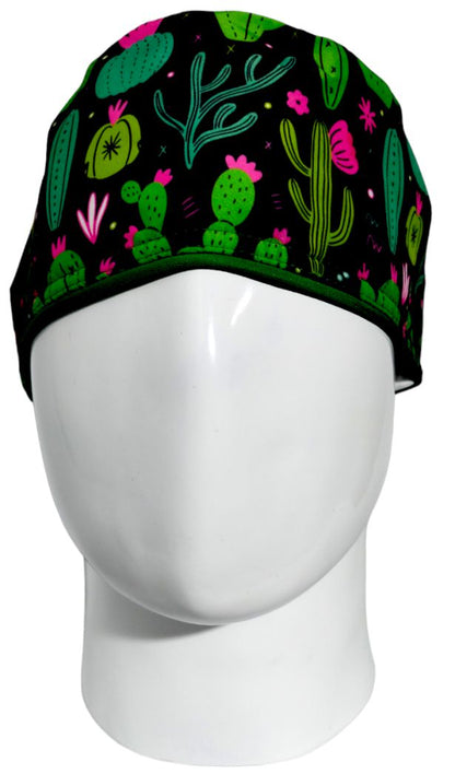 Gorro Quirúrgico Mujer y Portacarnet Cactus Negro - gorro antifluido para mujer Doctools - foto 3