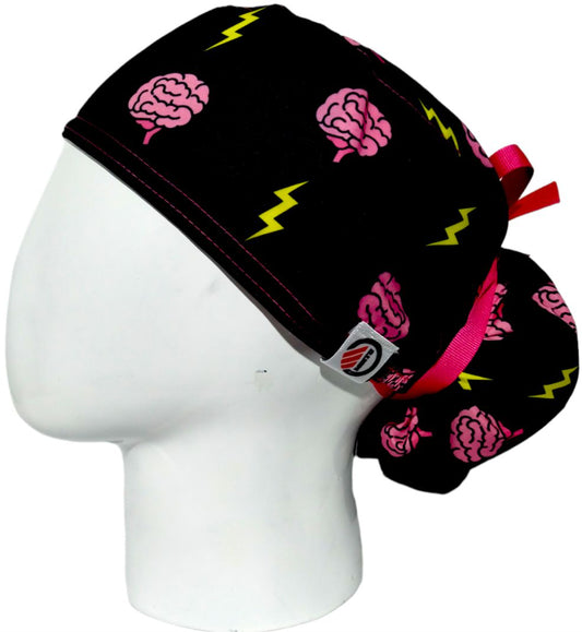 Gorro Quirúrgico Mujer y Portacarnet Cerebros y Rayos - gorro antifluido para mujer Doctools - foto 1