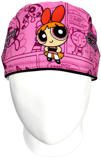 Gorro Quirúrgico Mujer y Portacarnet Bombón Chicas Superpoderosas Fucsia - gorro antifluido para mujer Doctools - foto 3