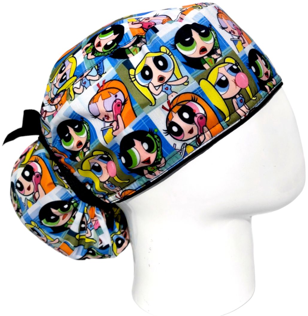 Gorro Quirúrgico Mujer y Portacarnet Chicas Superpoderosas Caritas - gorro antifluido para mujer Doctools - foto 2