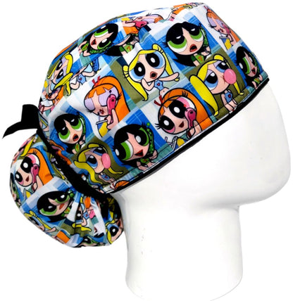 Gorro Quirúrgico Mujer y Portacarnet Chicas Superpoderosas Caritas - gorro antifluido para mujer Doctools - foto 2