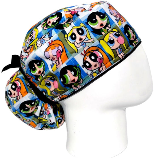 Gorro Quirúrgico Mujer y Portacarnet Chicas Superpoderosas Caritas - gorro antifluido para mujer Doctools - foto 2