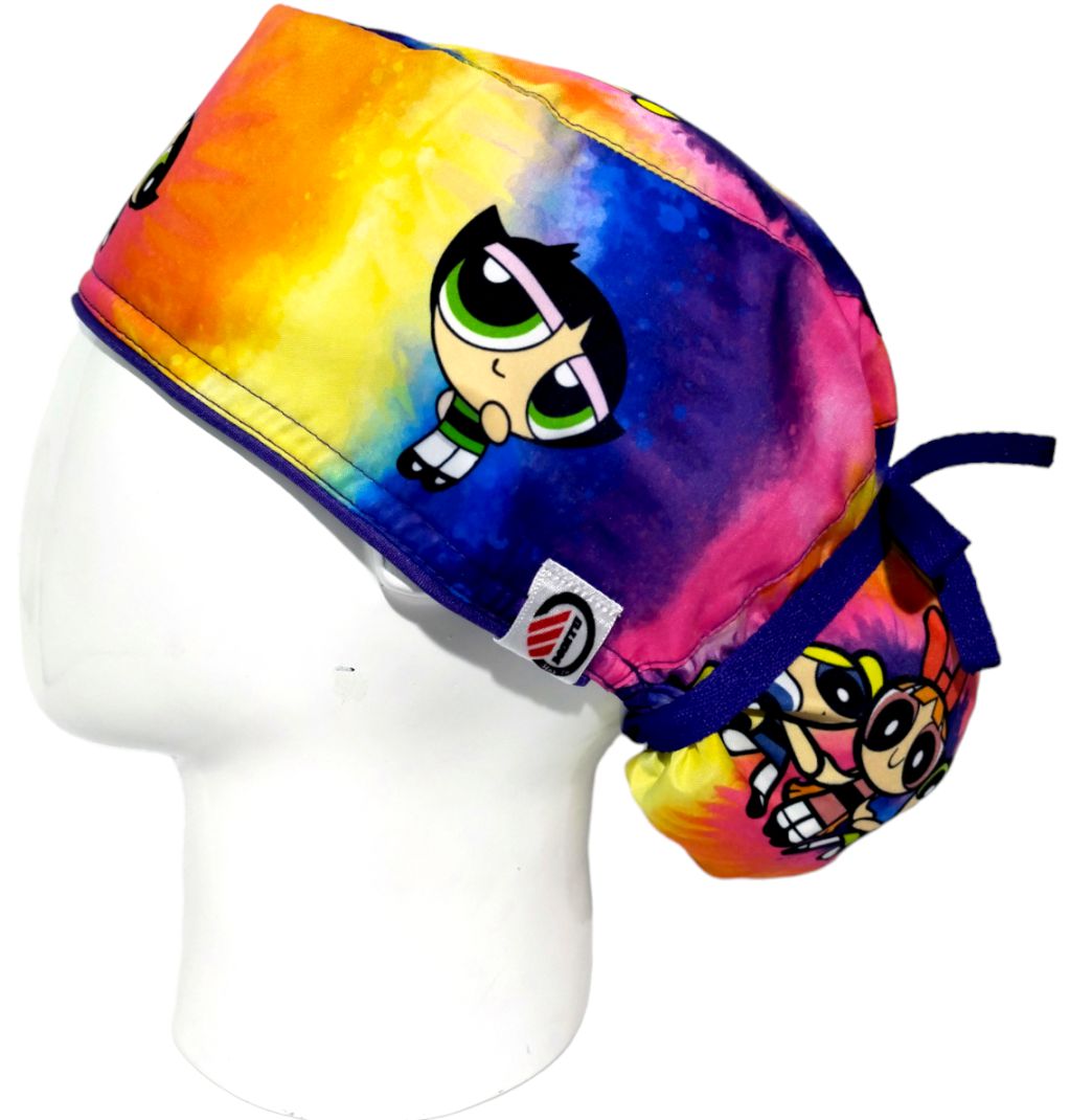 Gorro Quirúrgico Mujer y Portacarnet Chicas Superpoderosas Tie Dye - gorro antifluido para mujer Doctools - foto 1