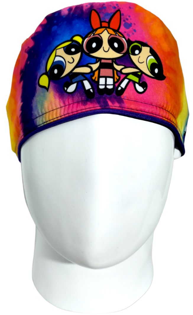 Gorro Quirúrgico Mujer y Portacarnet Chicas Superpoderosas Tie Dye - gorro antifluido para mujer Doctools - foto 3