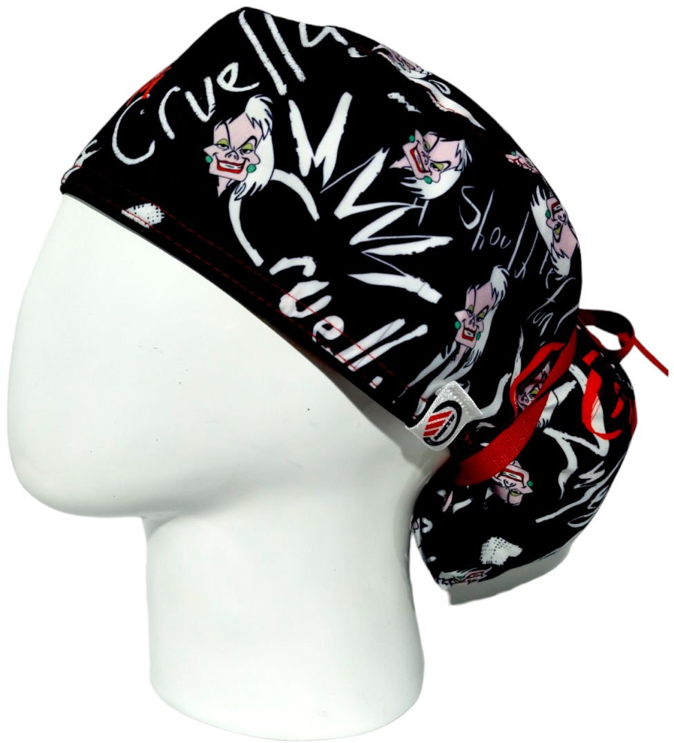 Gorro Quirúrgico Mujer y Portacarnet Cruella Negro - gorro antifluido para mujer Doctools - foto 1