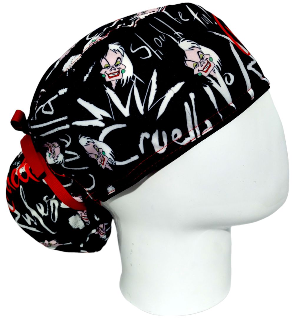 Gorro Quirúrgico Mujer y Portacarnet Cruella Negro - gorro antifluido para mujer Doctools - foto 2