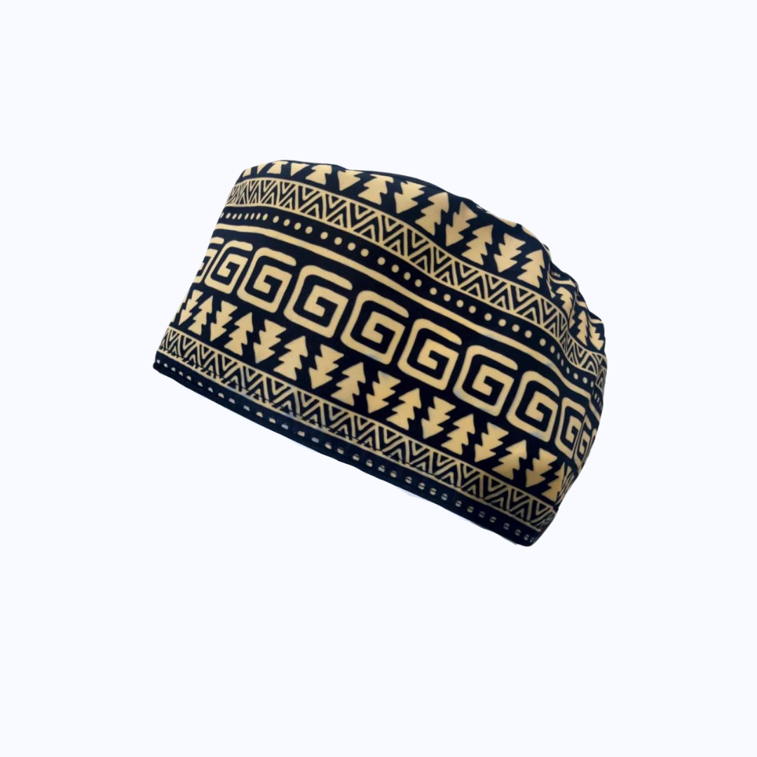 Gorro Quirúrgico Hombre y Portacarnet Étnico Geométrico