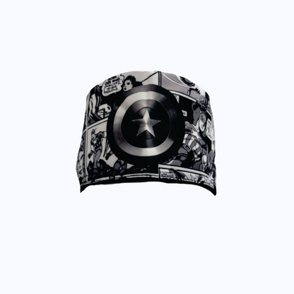 Gorro Quirúrgico Hombre y Portacarnet Capitán América Escudo
