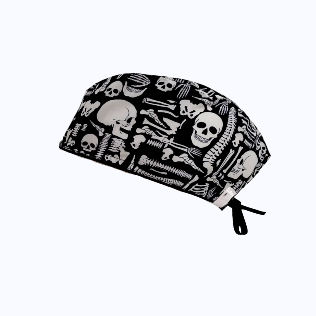 Gorro Quirúrgico Hombre y Portacarnet Esqueletos y Cráneos