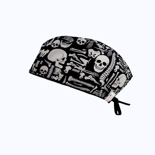 Gorro Quirúrgico Hombre y Portacarnet Esqueletos y Cráneos