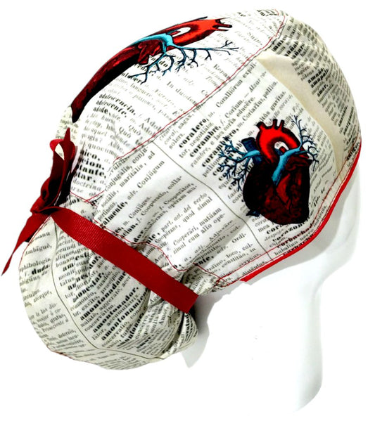 Gorro Quirúrgico Mujer y Portacarnet Corazón Periódico - gorro antifluido para mujer Doctools - foto 2