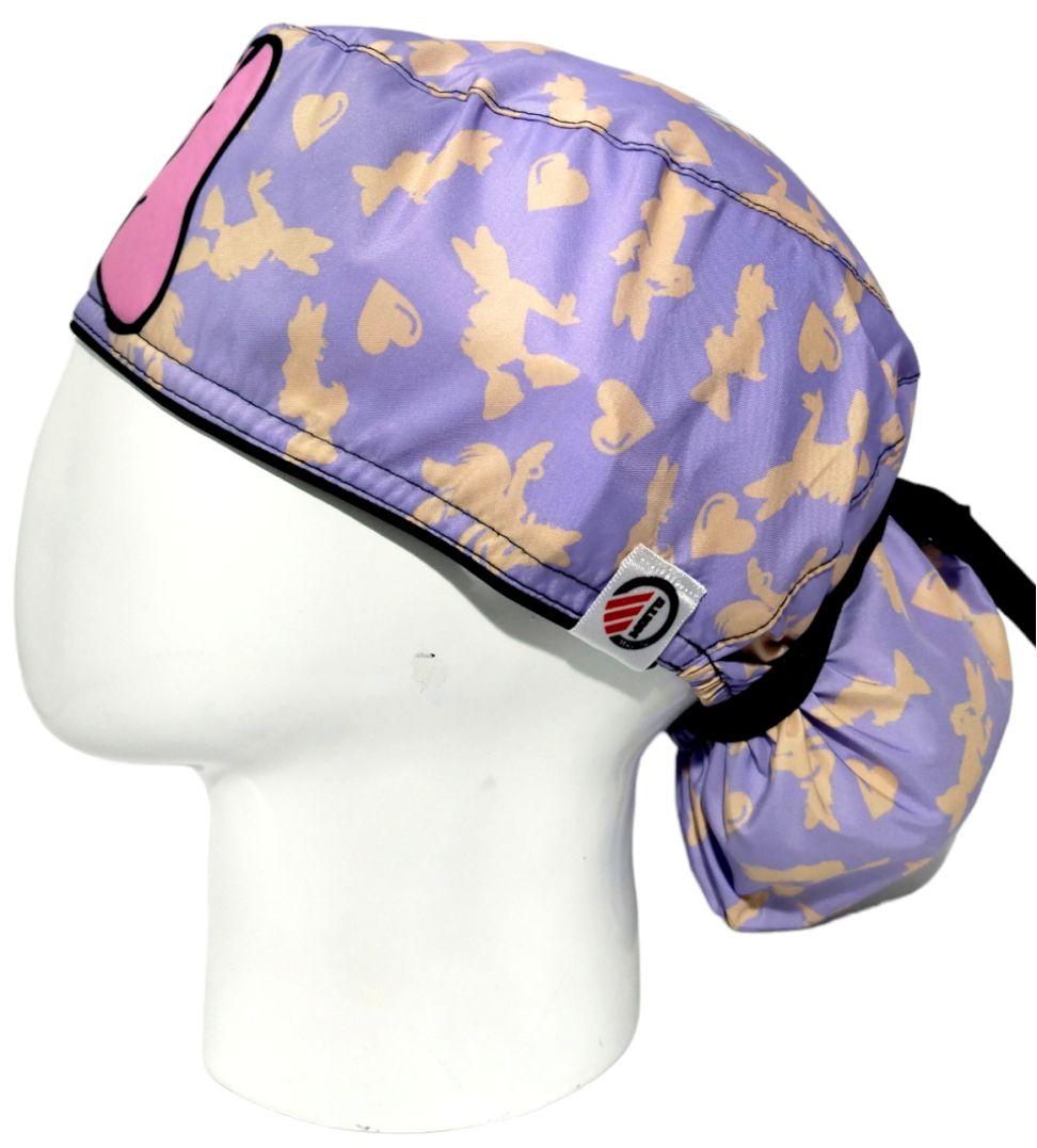 Gorro Quirúrgico Mujer y Portacarnet Daisy Lila - gorro antifluido para mujer Doctools - foto 1