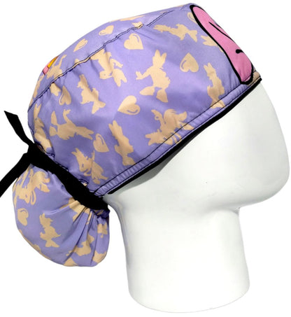 Gorro Quirúrgico Mujer y Portacarnet Daisy Lila - gorro antifluido para mujer Doctools - foto 2