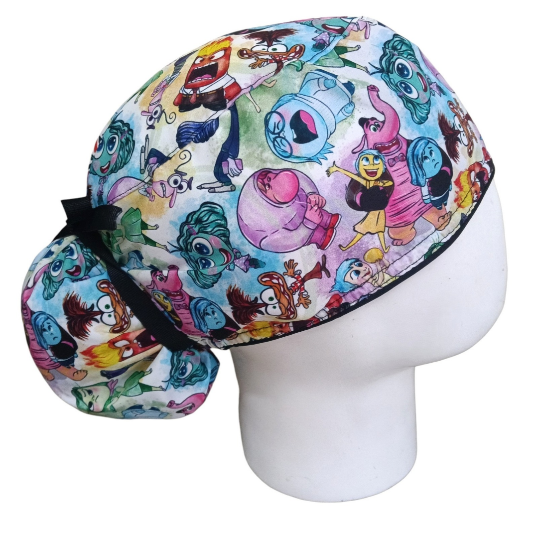 Gorro Quirúrgico Mujer y Portacarnet Intensamente Emociones Caricatura - gorro antifluido para mujer Doctools - foto 2