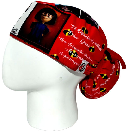 Gorro Quirúrgico Mujer y Portacarnet Edna Moda Rojo - gorro antifluido para mujer Doctools - foto 1