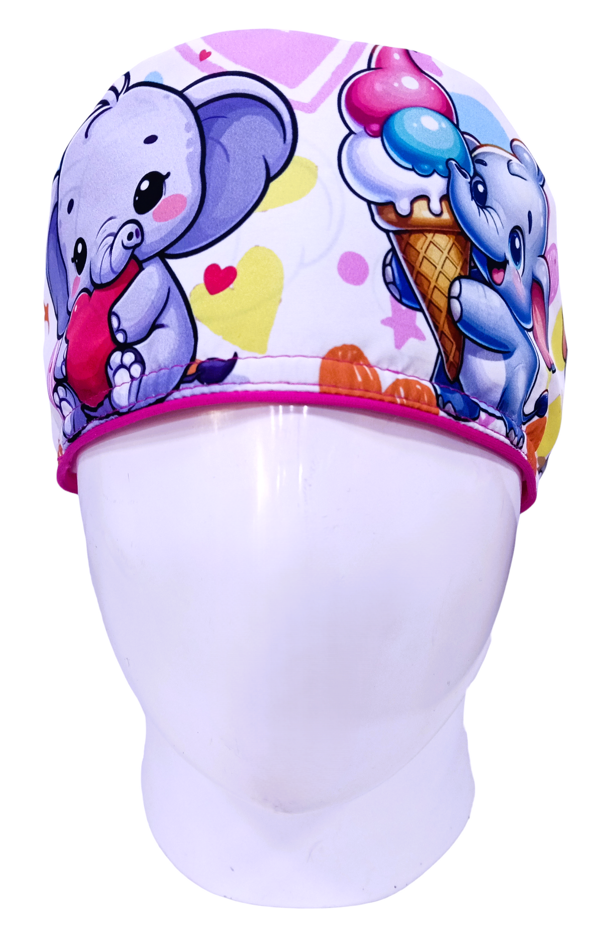 Gorro Quirúrgico Mujer y Portacarnet Elefantes Cute - gorro antifluido para mujer Doctools - foto 3