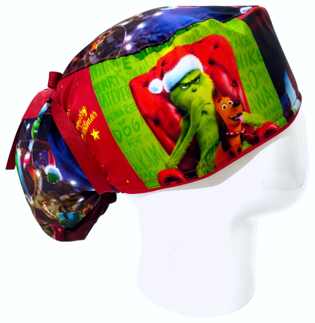 Gorro Quirúrgico Mujer y Portacarnet El Grinch de la Navidad - gorro antifluido para mujer Doctools - foto 2
