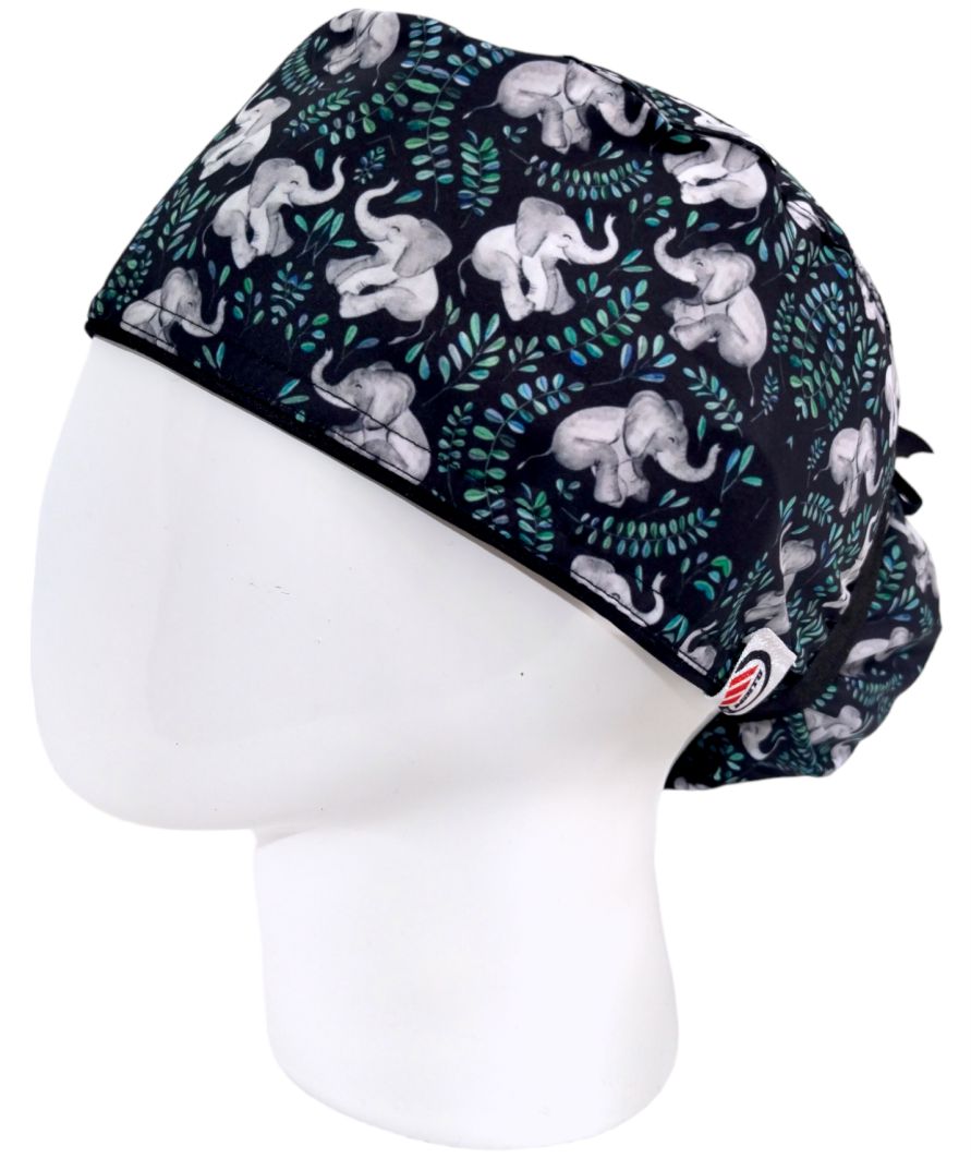Gorro Quirúrgico Mujer y Portacarnet Elefantes - gorro antifluido para mujer Doctools - foto 1