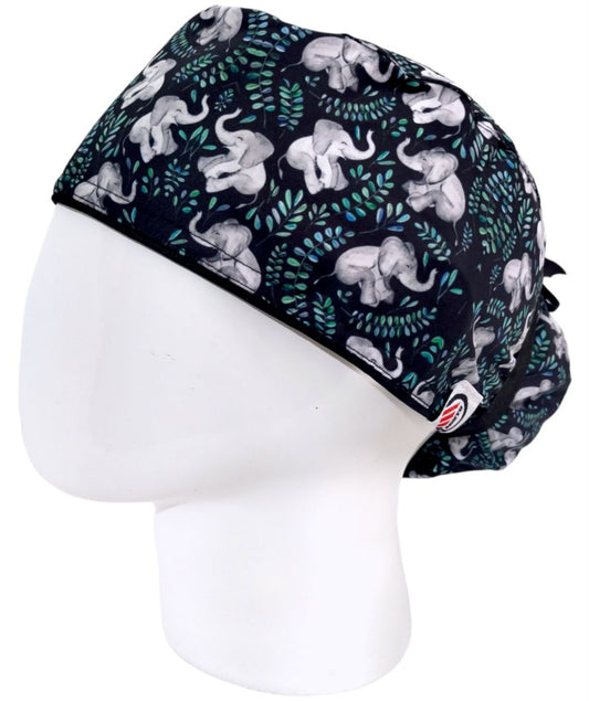 Gorro Quirúrgico Mujer y Portacarnet Elefantes - gorro antifluido para mujer Doctools - foto 1