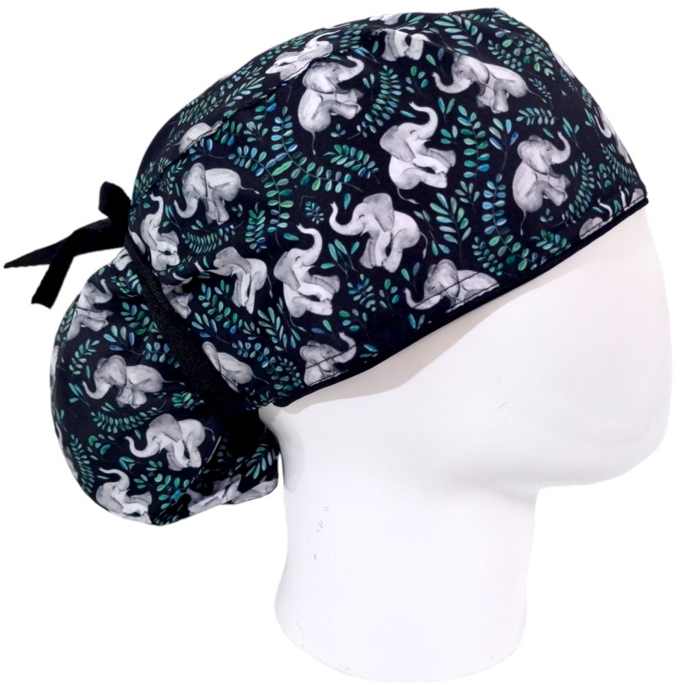 Gorro Quirúrgico Mujer y Portacarnet Elefantes - gorro antifluido para mujer Doctools - foto 2
